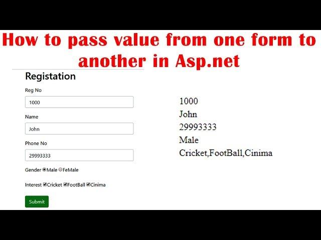 How to pass value from one form to another in Asp.net