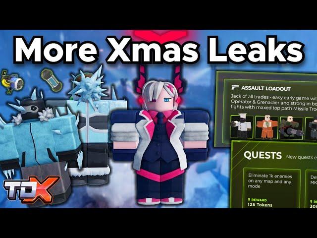 TDX More Xmas Leaks #83 (Dr Xenon Model, Cryo Enemies, Quests, Loadouts) Tower Defense X Roblox