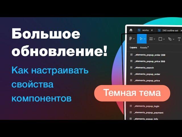 Темная тема, auto layout, свойства компонентов: большое обновление Фигма. Config Figma 2022