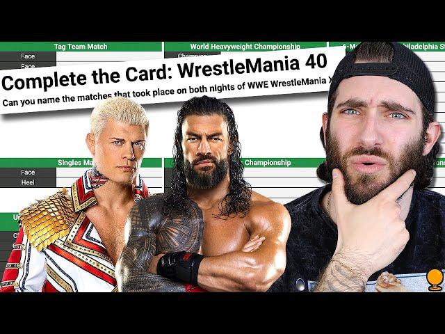 Complete the WWE Match Card