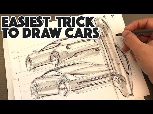 How to draw ANY car in 3 simple steps - TRY THIS