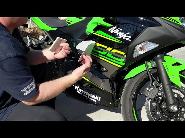 2018 Kawasaki Ninja 400 KRT Blackout Fairing Decal Installation