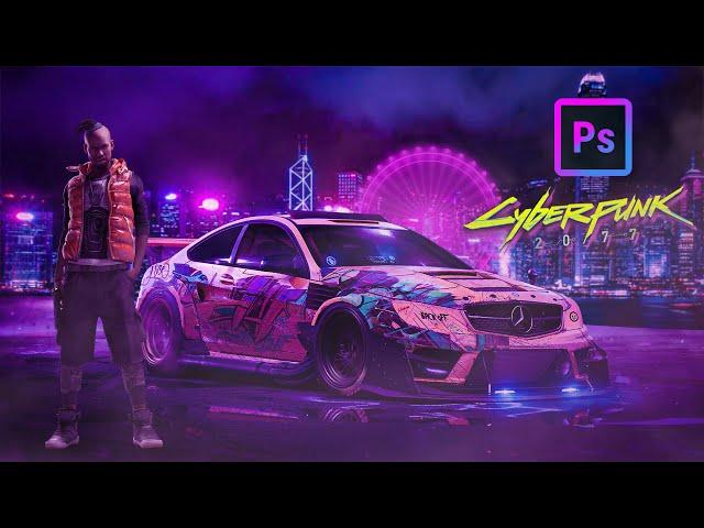 How to Make Professional  #Cyberpunk​ 2077  Car | SPEED-ART | #Photoshop​ #2021 Tutorial