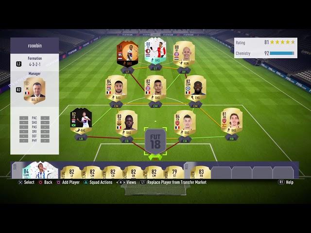 FIFA 18 Squad Builder around FUT Birthday Robbin Van persie