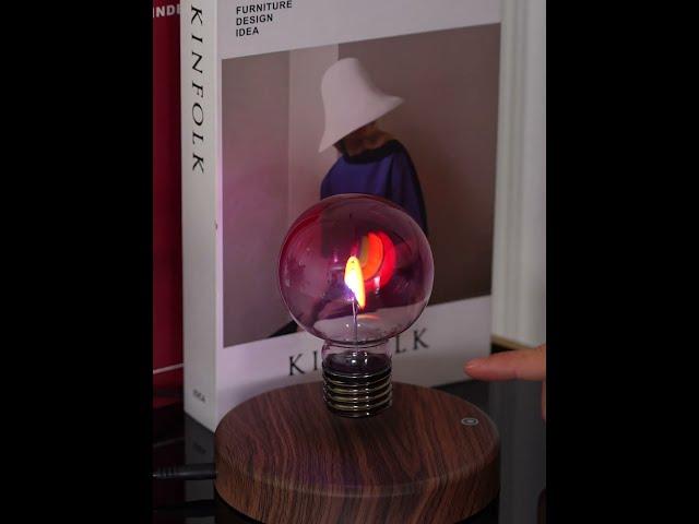 Rainbow Magnetic Levitation Bulb – Floating Light with Cyberpunk Charm and Wooden Base