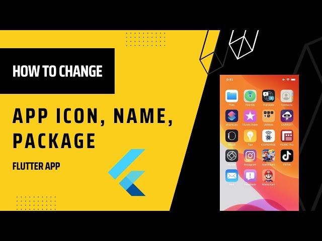 How to change app icon, name and package name in flutter app | Flutter beginner Tutorials | Flutter