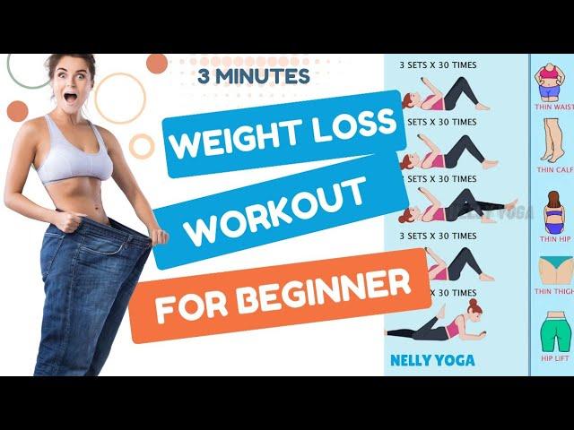 3 Minutes WEIGHT LOSS WORKOUT For BEGINNER - Challenge 1 - Nelly Yoga Shorts