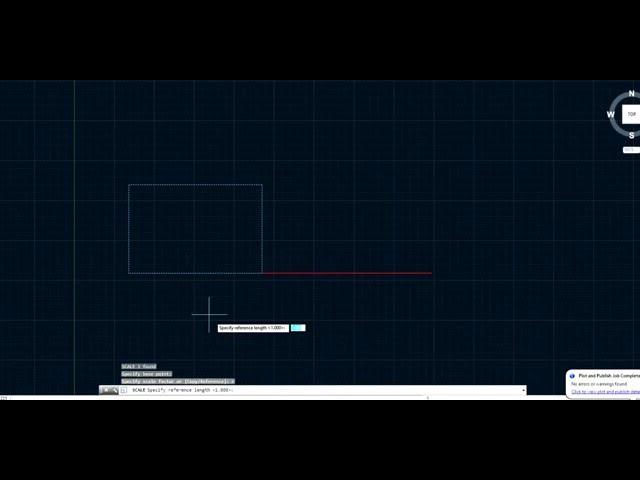 How to scale an object from a reference line or point in AutoCAD