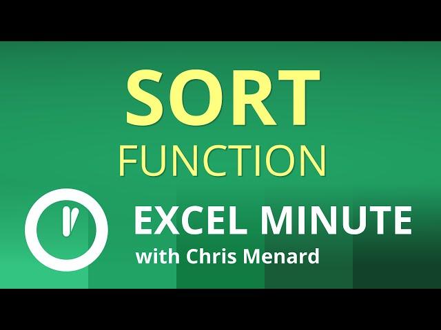 Excel SORT Function | Excel One Minute Functions Explained