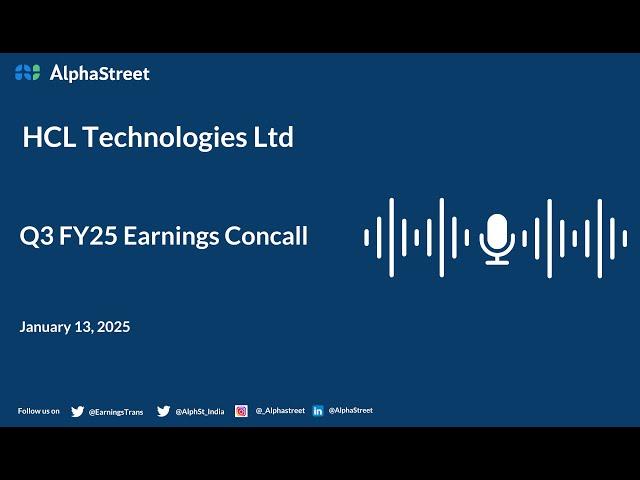 HCL Technologies Ltd Q3 FY2024-25 Earnings Conference Call