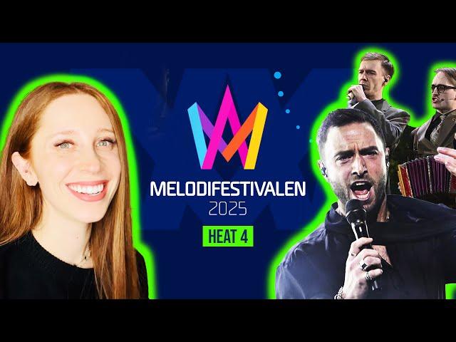 MANS IS BACK! LET'S REACT TO MELODIFESTIVALEN 2025 HEAT 4 FINALISTS (SWEDEN EUROVISION 2025)