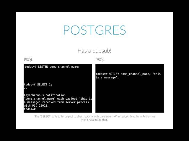 Real Time Web Apps with (just) Python and Postgres