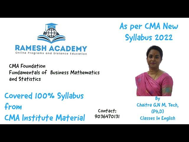 CMA Foundation | Mathematics | Ratios, Proportions & Variations classes in English By Chaitra G.N