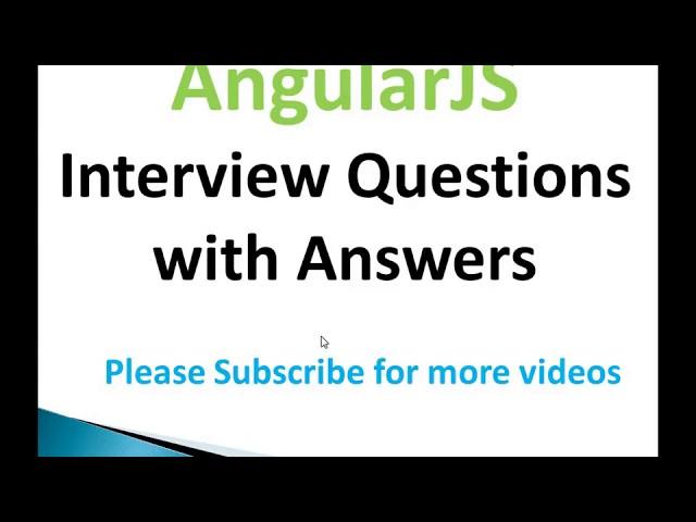 AngularJS Interview Questions with Answers | Top AngularJS Interview Questions