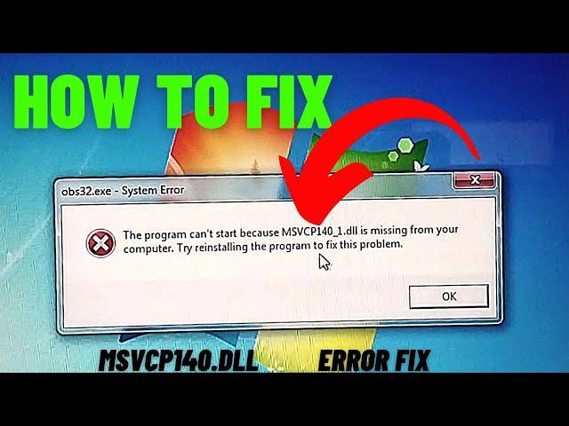 How To Fix MSVCP140_1.dll Is Missing Error On Windows 10  Or Windows 7