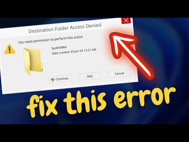 Fix Destination Folder Access Denied | You Need Permission To Perform This Action Error (Windows 11)