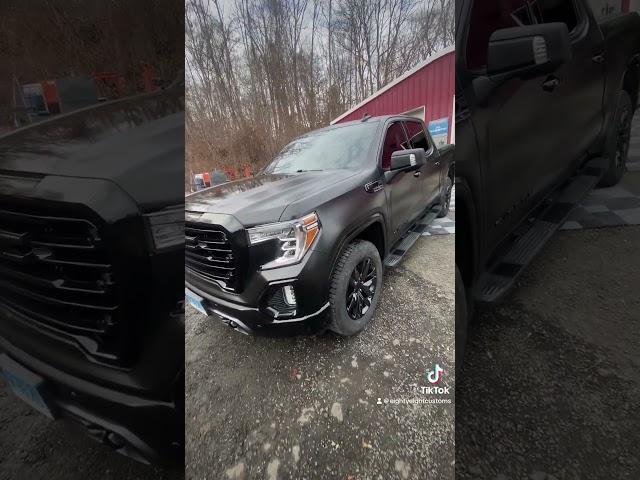 Satin Black Truck Vinyl Wrap #vinylwrap #truck #customtrucks #black