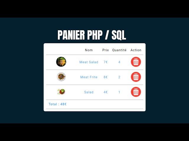 Créer un Panier en PHP / SQL pour votre boutique en ligne