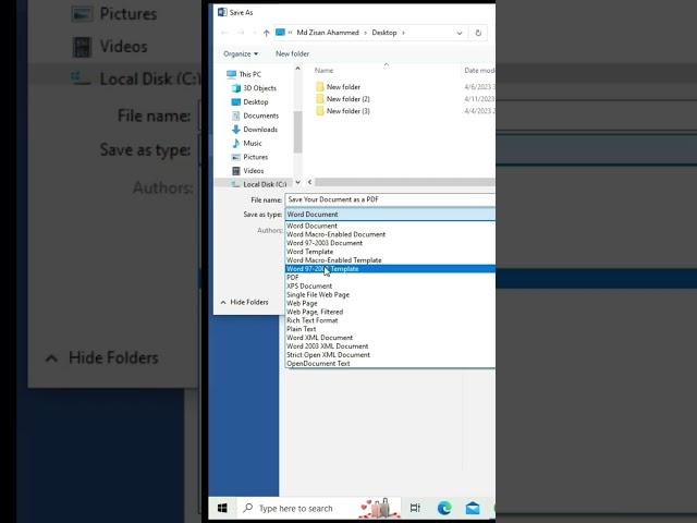 Microsoft Word Save your document as a PDF