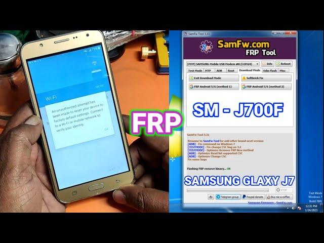 SAMSUNG GALAXY J7 FRP REMOVE SAMFW FRP TOOL ONE CLICK || HOW TO UNLOCK SAMSUNG SM-J700F