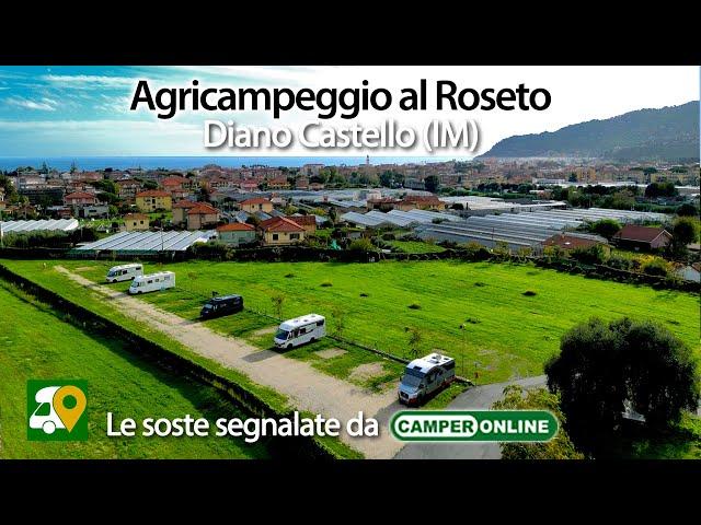 Le aree di sosta segnalate da CamperOnLine: Agricampeggio al Roseto a Diano Castello (IM)