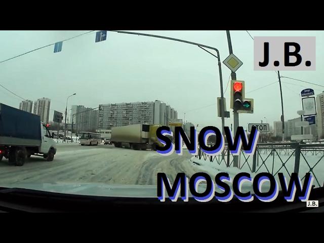 Snow driving in Moscow. Brateevo & Mar'ino districts, Jan2017