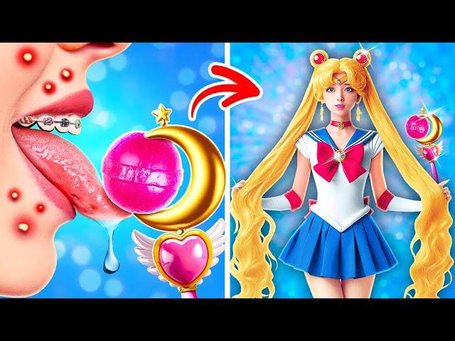 Don't Lick It! How to Become Sailor Moon?  *Moon Girl Was Saved From The Toilet*