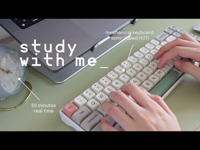 study with me ‍ mechanical keyboard typing asmr (modded rk71) | 50 min real time, no midroll ads