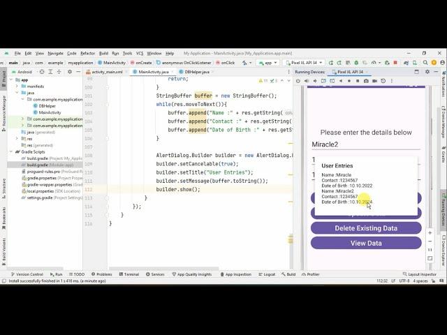 SQLite Database Tutorial Android Studio  Insert, Delete, Update and View Data in Android Studio with