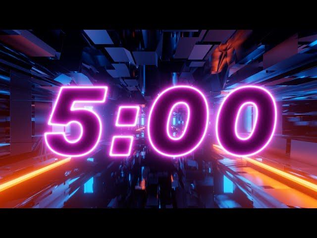 5 Minute FUTURE TUNNEL Countdown Timer with Music ⏳ (4K)