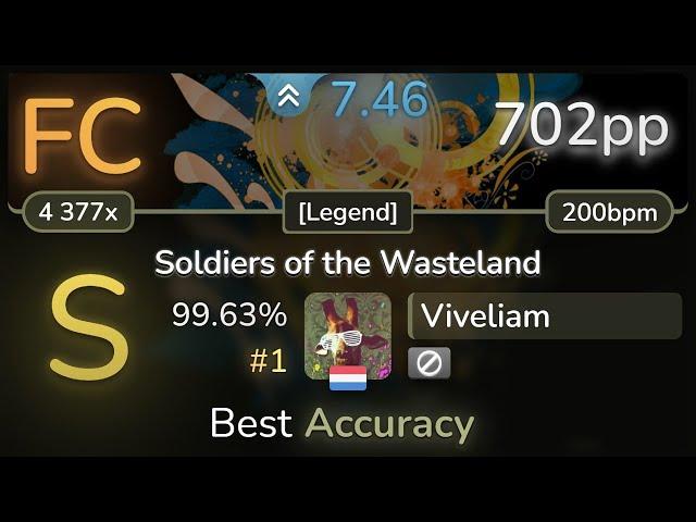 7.5⭐ Viveliam | DragonForce - Soldiers of the Wasteland [Legend] 99.63% (#1 702pp FC) - osu!