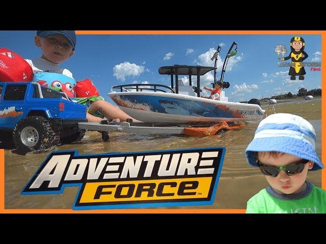 Pretend Play & Unboxing Adventure Force Salt Water Truck & Boat