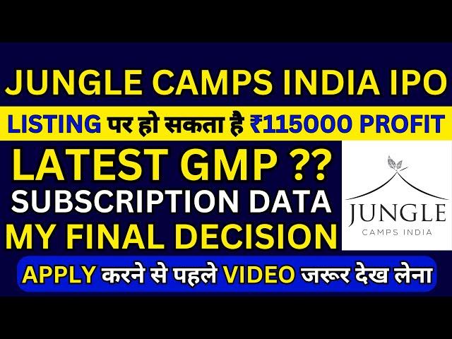 Jungle Camps India IPO | Jungle Camps India IPO GMP | Jungle Camps India IPO Subscription Status