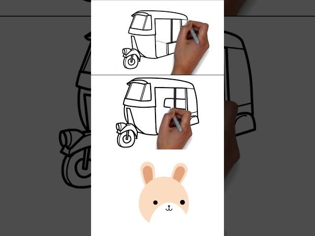 Auto Rickshaw Drawing Easy  | Auto Rickshaw Drawing