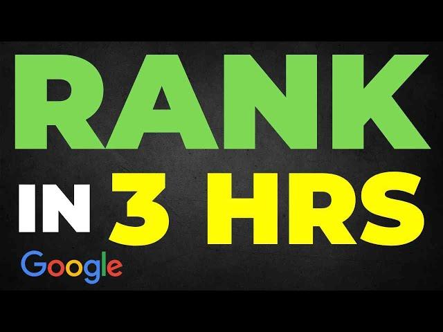 1st Page of Google in3 Hours: How To Rank FAST on Google!