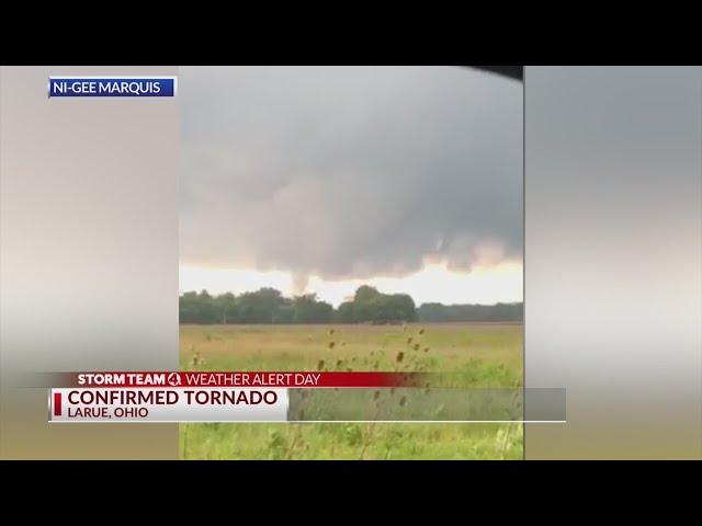 Funnel clouds, tornado in Hardin County