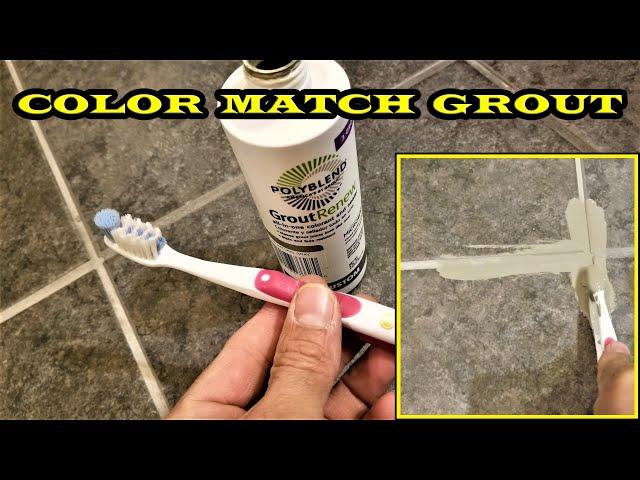 How to color match New Tile Grout Repairs with Polyblend Grout Renew from Home Depot