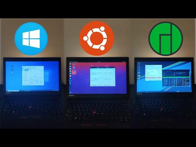 Windows 10 vs Ubuntu vs Manjaro XFCE - Speed Test!