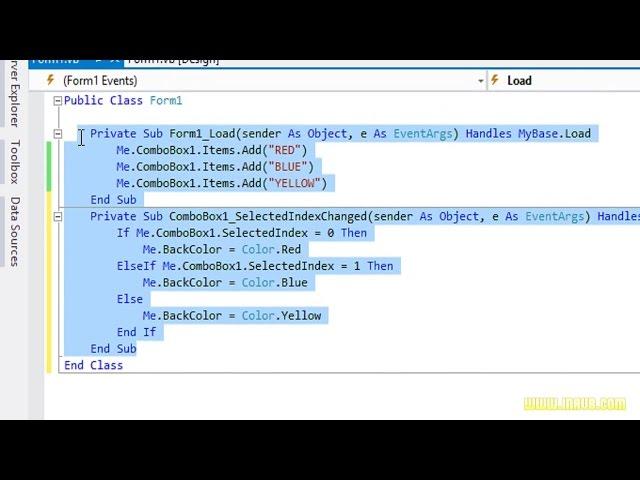 Selected Index Combobox in Visual Basic VB .NET