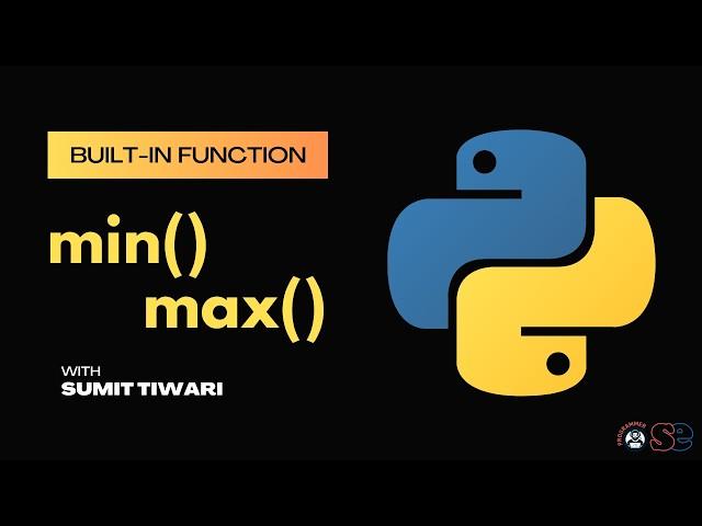 min-max functions in python | python built-in functions | Python Live Session |  #softethics