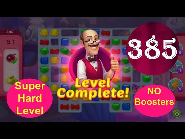 Homescapes Level 385 - [24 moves] [2021] [HD]  solution of Level 385 on Homescapes [No Boosters]