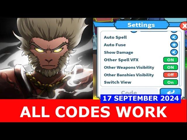 *ALL CODES* [WuKong] Weapon Fighting Simulator ROBLOX | SEPTEMBER 17, 2024