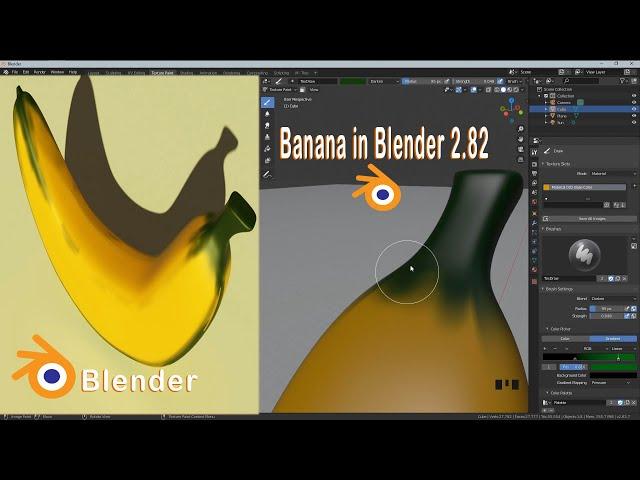 How To Make Banana In Blender 2.82 / Banana make in Blender