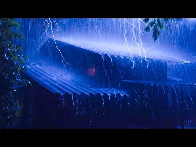 Thunder Storm Loud Sound For Deep Sleep with Heavy Rain on Metal Roof at Night