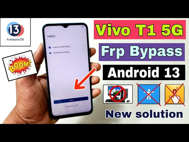 Vivo T1 5G FRP Bypass Android 13 Update | Vivo T1 (V2141) Google Account Bypass Without Pc | 100% OK