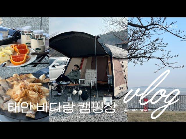 vlog. 태안 바다랑 캠핑장 / 태안 캠핑장 추천 / 4년째 사용중인 지프 데날리 대만족 / 바다가 보이는 깨끗한 캠핑장️