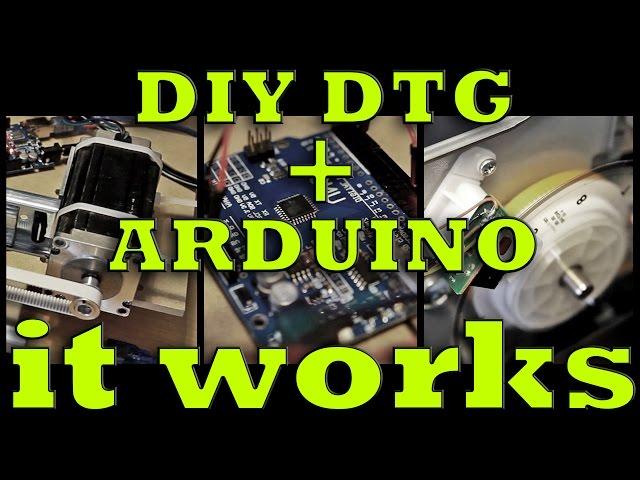 DIY DTG flatbed with Arduino: First printing / Первые испытания