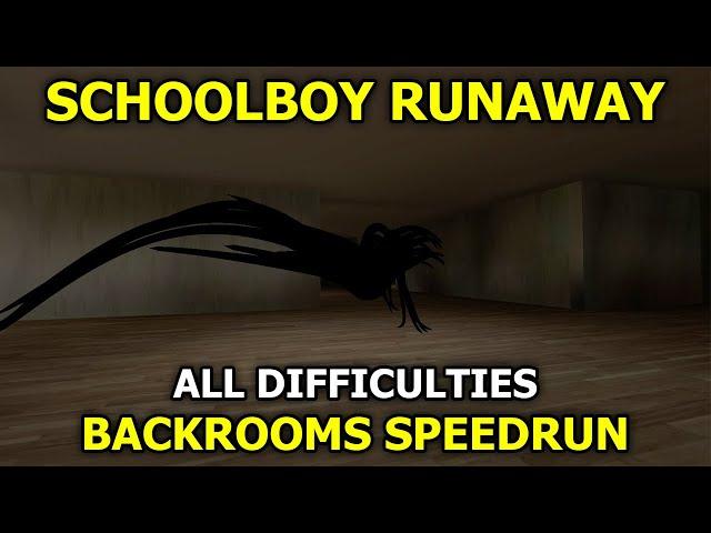 Backrooms Speedrun - ALL DIFFICULTIES - SchoolBoy Runaway - Glitchless (All Under 5 Minutes)