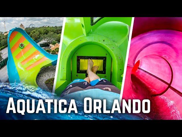 All Rides at Aquatica Orlando 2022 POV | Water Slides