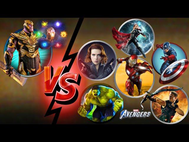 Thanos With Infinity Gauntlet Vs Marvel Avengers In Shadow Fight 2